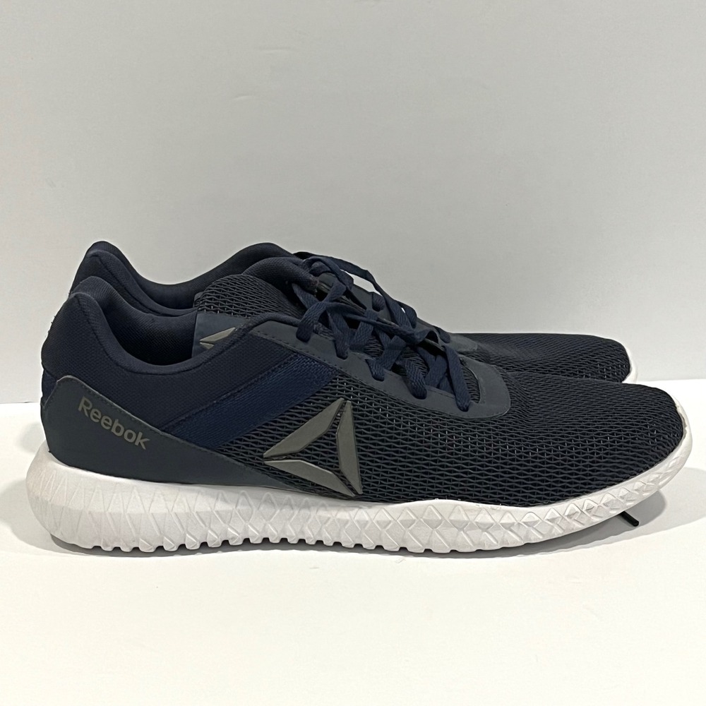 Reebok Flexagon Force Mens Navy Blue White Athletic Training Shoes Size 12